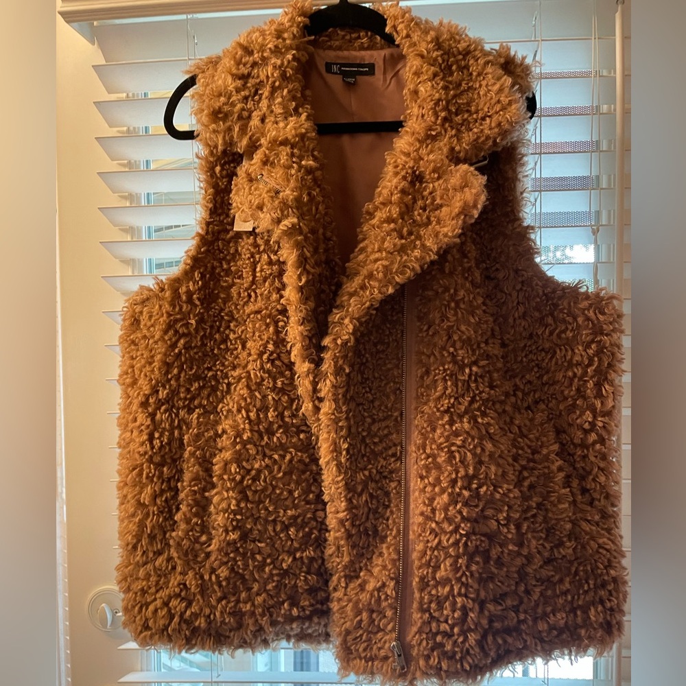INC brand furry vest